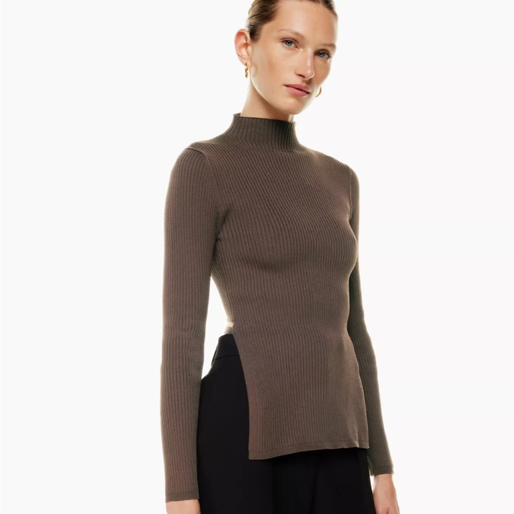 Aritzia Babaton Sculpt Knit Tie-Back Longsleeve
